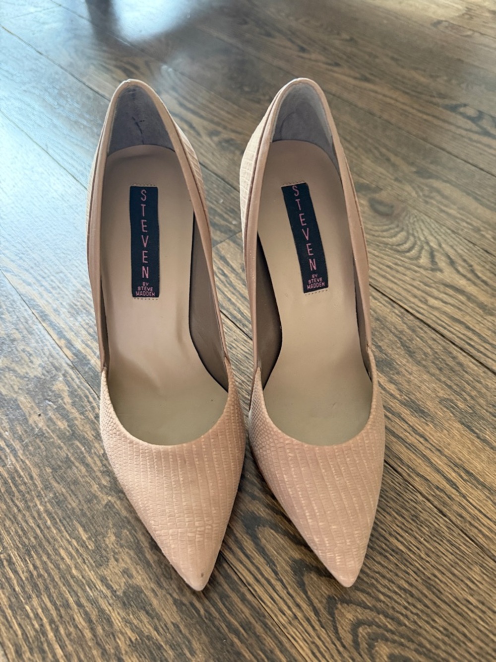 Steve Madden Blush Textured Pointed-Toe Pumps